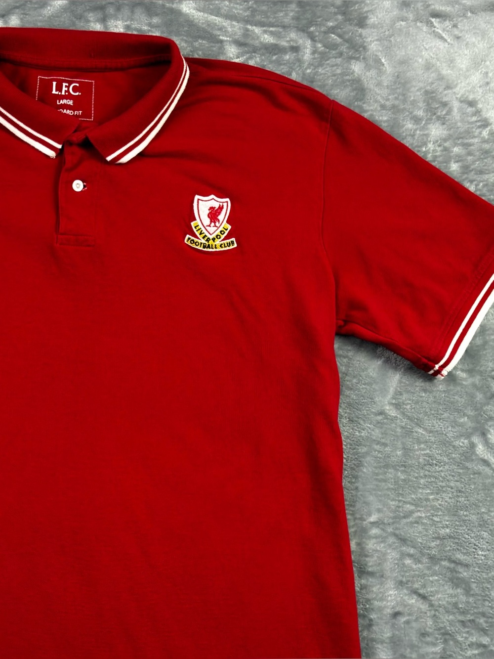 L.F.C. Liverpool Football Club Polo Size Large Red Authentic Soccer Premier